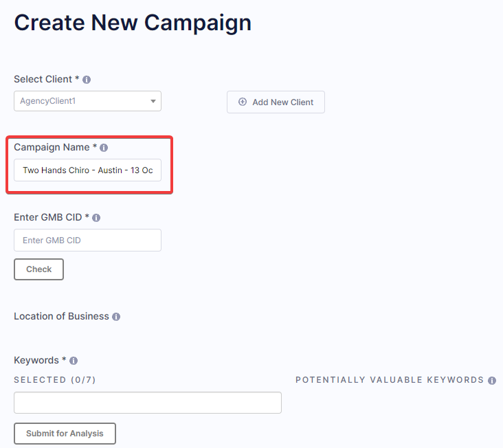 Quick Campaign Creation